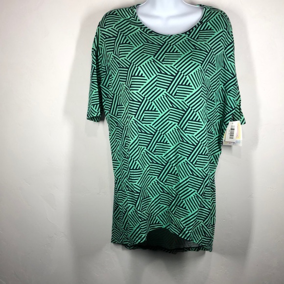 LuLaRoe Tops - NWT LuLaRoe Irma green and blue geometric print top size xs